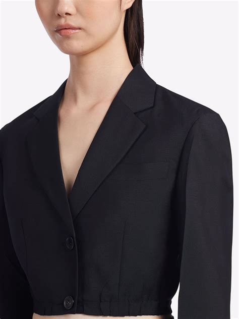 prada womens blazer|prada single breasted shell blazer.